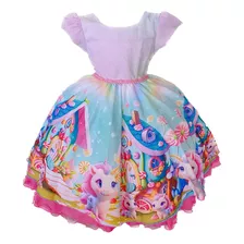 Vestido Infantil Menina Baby Unicórnio Festa Aniversário