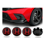 2 Centros De Rin Honda Fit Negro/logo Rojo 58 Mm