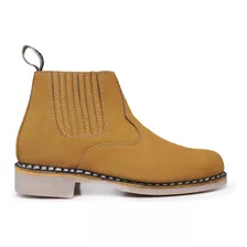 Botina Bota 100% Couro Nobuck Vira Francesa Pessoni Boots