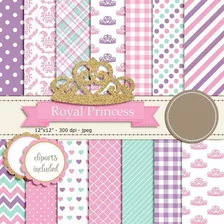 Kit Imprimible Royal Princess 14 Fondos 6 Clipart