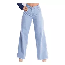 Calça Jeans Wide Leg Pantalona Feminina Moda Blogueira Flare