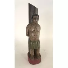 Arte Sacra Imagem Antigo Santo Sao Sebastiao Madeira 57cm