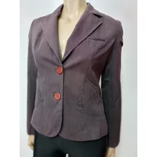 Ayres Impecable Saco Blazer Gris Oscuro Amarronado Forr T S