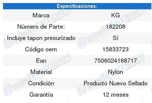 Deposito Anticongelante Kg Gmc Sierra 3500 Hd 6.0l 07 A 13 Foto 2
