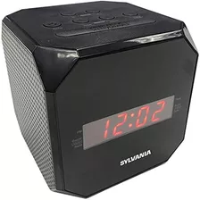 Radio Reloj Sylvania Cube, Negro