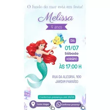 Convite Virtual A Pequena Sereia Ariel Interativo Whatsapp