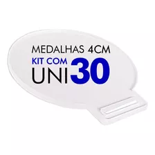 Medalha Acrílico Cristal Redonda Lisa Kit 30 Un 4cm 2mm