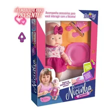 Boneca Reborn Bebe Infantil Menina Nicinha Baby Papinha 