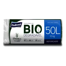 Saco Para Lixo Biodegradável Reforçado 50 Lts 40 Sacos Verde