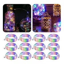 50x Fio Led Color Luz Fada Decoração De Natal Pisca Pisca 2m