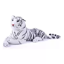 Tigre Safari Pelucia Realista Macio Grande Branco Gigante