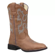 Bota Feminina Com Bico Quadrado Azul Classic 33010