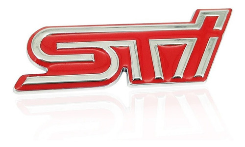 Emblema Sti Para Subaru Wrx Impreza Wrc Cromo/rojo Foto 3