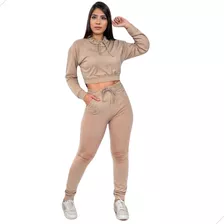 Conjunto Moletinho Básico Confortável Inverno Frio Feminino