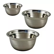 Set X3 Bowl Batidor Acero Inoxidable Reposteria Ensalada Bz3