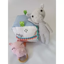 Cubo Sensorial + Sonajero + Amigurimi - Babyfactoryshop