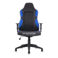 Cadeira Gamer Preta C/ Azul Mk-793 A - Makkon