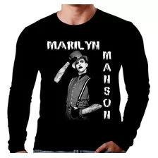 Camiseta Manga Longa Marilyn Manson Ref=644