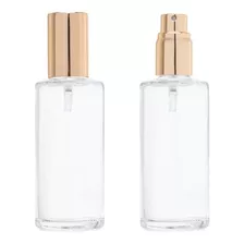 2 Frasco 60ml Perfume Spray Válvula Luxo Prata Dourada Top
