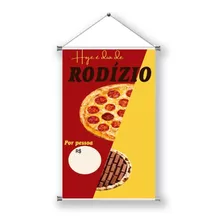 Banner Completo Rodízio De Pizza 60x100 Faixa Lona Pizzaria