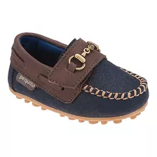 Mocassim Infantil Menino Calce-fácil Bicolor Fivela Marinho