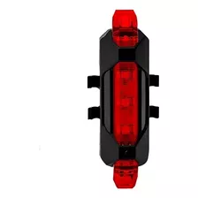 Lanterna Traseira Bike Sinalizador Bicicleta Luz De Led Usb Cor Preto