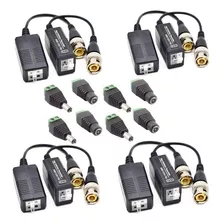 Kit 4 Pares Video Balun Câmera Cftv + 4 P4 Macho +4 P4 Fêmea