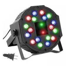 Cañon De Leds Con Laser Rgb 18x1w, 18 Figura 100+ Efecto Dmx