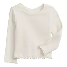 Gap Baby Girls Ribbed Knit T-shirt T Shirt, Ivory Frost, 3-6