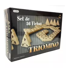 Juego Triomino De Mesa 56 Fichas Domino Triangular Bisonte