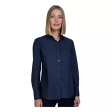 Camisa Dudalina Tricoline Ou24 Azul Escuro Feminino