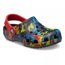 Zueco Crocs Classic Tie Dye Graphic Bebé Turq Tonic/multi