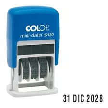 Mini Fechador Colop S/120 Color De La Tinta Negro Color Del Exterior Azul