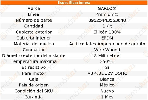 Jgo Cables Bujias Aurora 4.0l 32v Dohc 95-99 Garlo Premium Foto 2