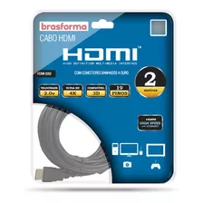 Cable Hdmi Brasforma Ultra Hd 2.0 4k De Alta Definición, 2 Metros