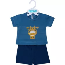 Conjunto Infantil Trico Blusa E Short Bebe Meninos Pimpolho