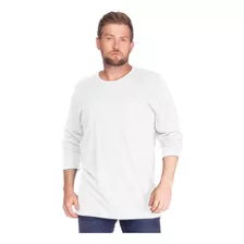 Camiseta Masculina Básica manga Longa Plus Size