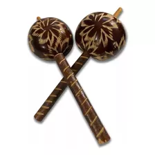 8 Par Maracas Naturales Azteca Danza Prehispanica Sonajas 