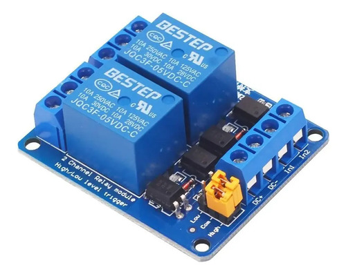 Módulo Rele 5v 10a 2 Canais Com Borne Kre Para Esp32