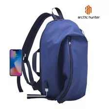 Mochila Para Laptop Arctic Hunter B00195 Mujer Moda / Caballero Cruzada Antirrobo Color Azul Para Viaje, Escolar Y Oficina Impermeable Para Portátil