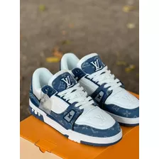 Tenis Louis Vuitton Trainer Azul #26,5