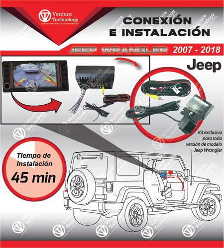Cmara De Reversa Luz De Placa Radio Jeep Wrangler 2007-18  Foto 6