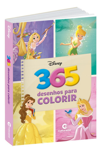 Livro Para Colorir 365 Desenhos Princesas Disney Infantil