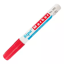 Marcador Permanente Sipa Marker Rojo 3.0 Mm Punta Bala