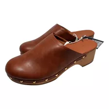 Zapatillas Tipo Cognac De Mujer Indra Heels Tacon De Madera