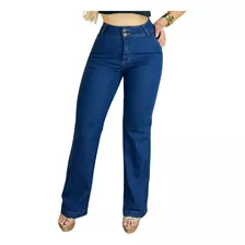 Calça Jeans Feminina Lycra Pantalona Wide Leg Até Plus Size 