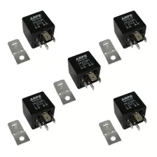 5 Peças Reles Auxiliar 4 Terminais 12v 40 Amp C/suporte Novo