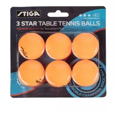 Stiga T1436 3 Estrellas Pelotas Ping Pong Naranja