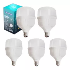 Kit 5 Lâmpada Led 30w Bulbo E27 6500k Branco Frio Cor Da Luz Branco-frio 110v/220v