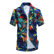 Camisa Hawaiana Elástica Para Hombre, Camisas De Playa Tropi